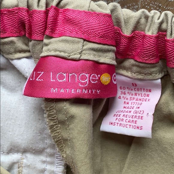 LIZ LANGE Maternity Elastic Cropped Kaki Pant 8 - Picture 4 of 6